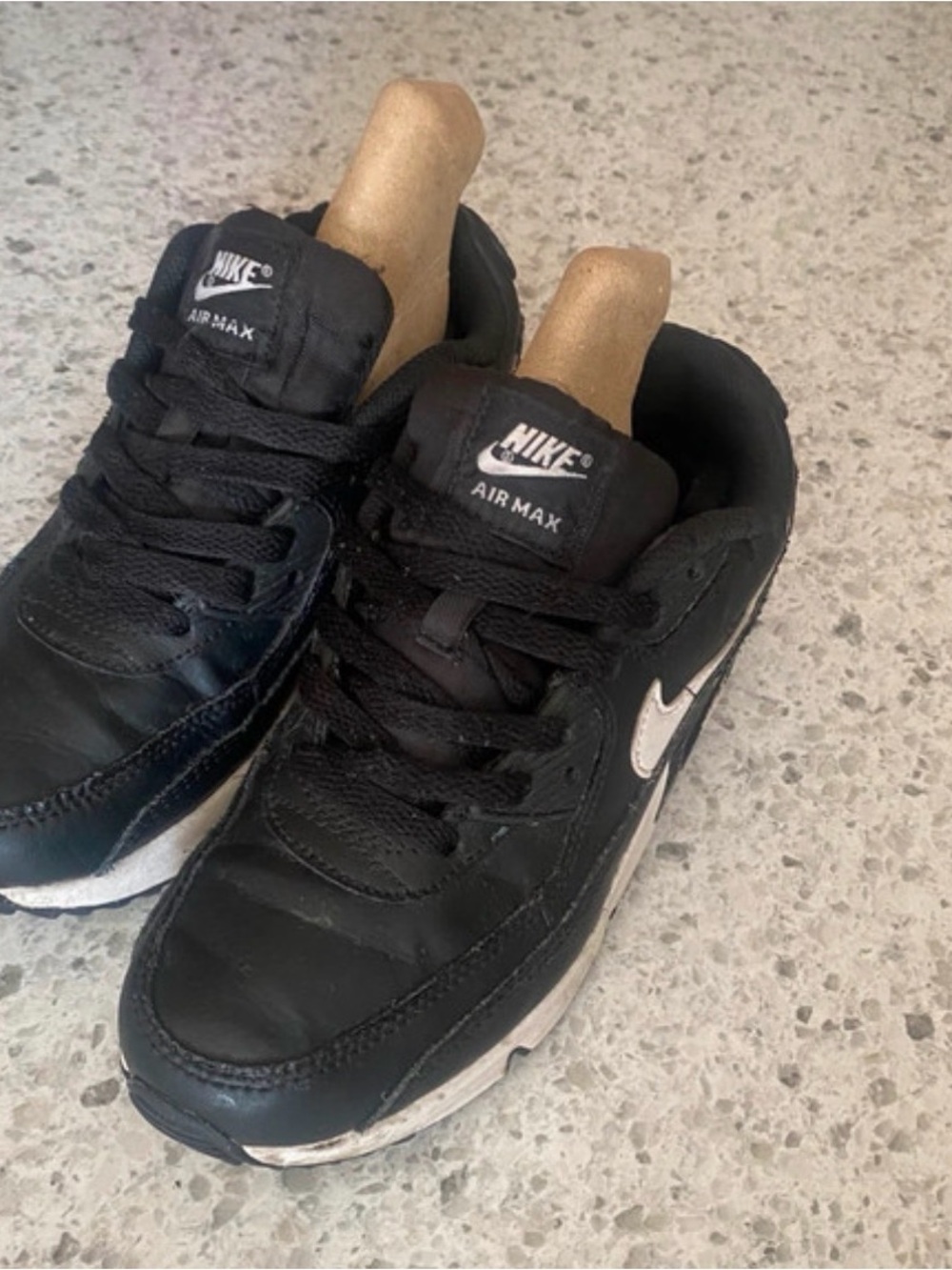 Nike Air Max Men’s Black with White Swoosh Sneakers